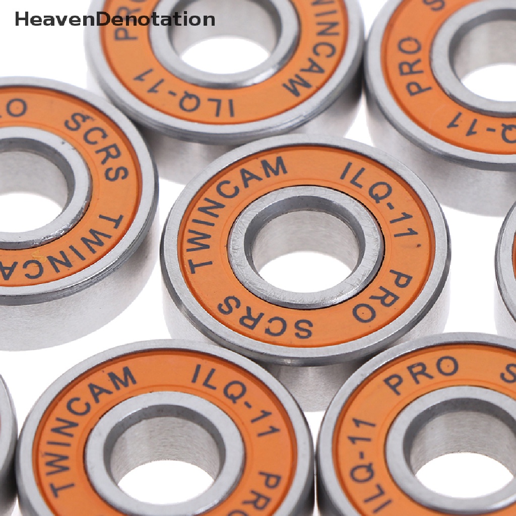 (Heavendenotation) 10pcs Bearing Roda Skateboard / Skuter / Roller Skate Bahan Stainless Steel