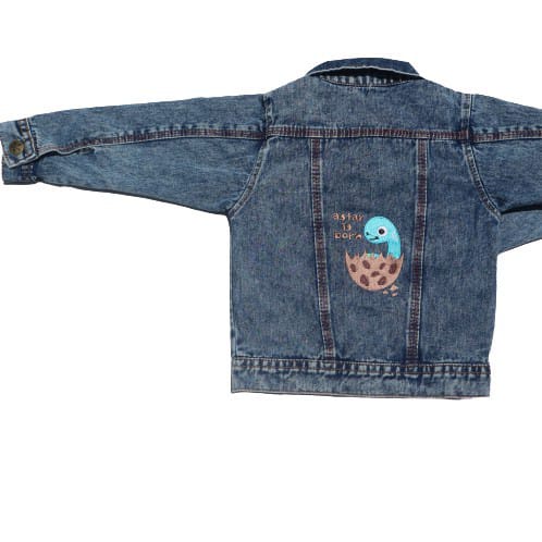 JACKET JEANS ANAK KARAKTER DINOSAURUS USIA 1-6 TAHUN - JACKET JEANS ANAK UNISEX