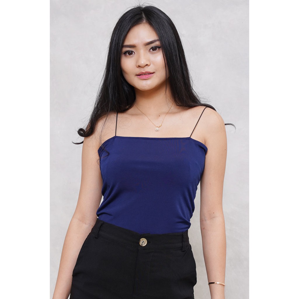 JANE COLLECTION || Atasan Wanita Tanktop Square Neck Atasan Tank Top Hitam Crop Kamisol Inner Putih Tengtop Tali Spaghetti Satu Lilac Quadrat Top