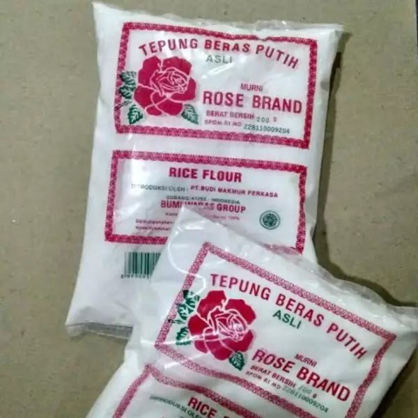 

Tepung beras putih asli rose brand 200 gram