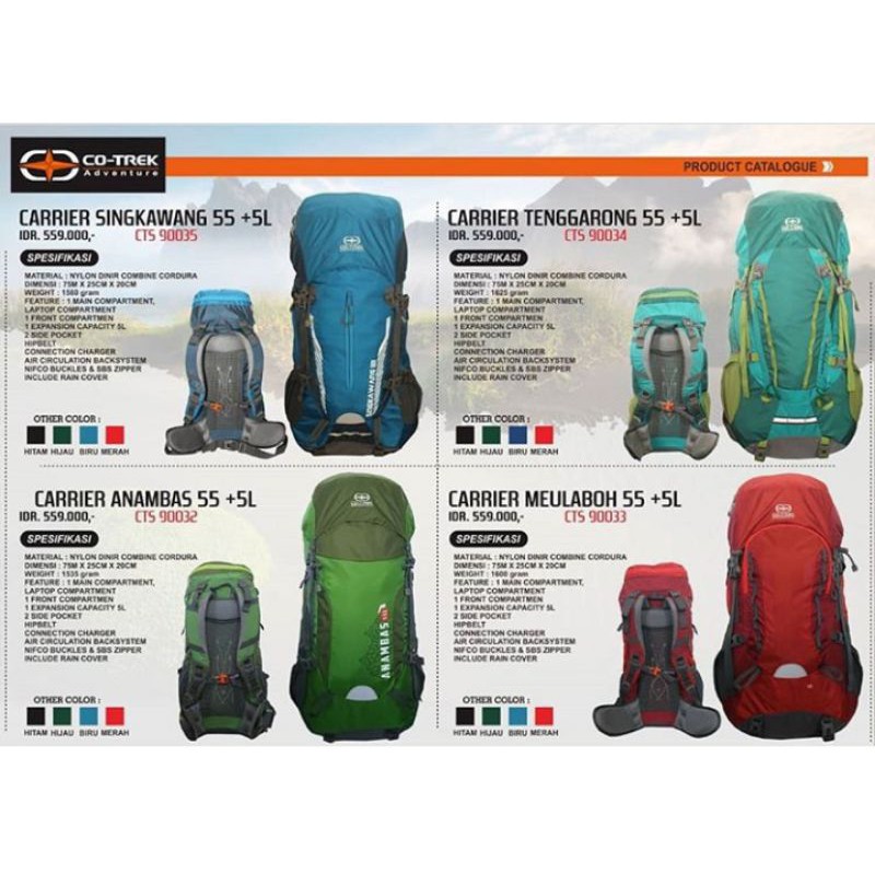 TAS CARRIER CO-TREK | COTREX COTREK SINGKAWANG TENGGARONG PAPANDAYAN MAHAKAM ANAMBAS MEULABOH