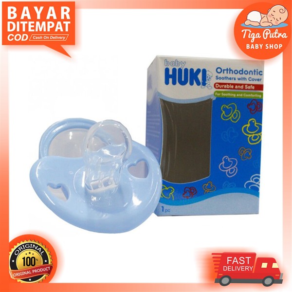 Huki Empeng Bayi Box Pegangan Dot Silicone Orthodontic Soothers With Cover