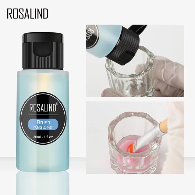 ROSALIND brush cleanser 30ml cairan pembersih kuas nailart nail art brush cleanser