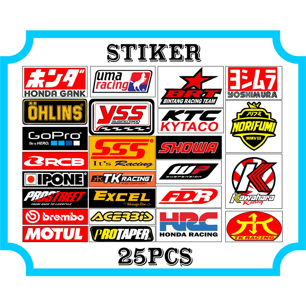 STIKER SPONSOR MOTOR ISI 25Pcs