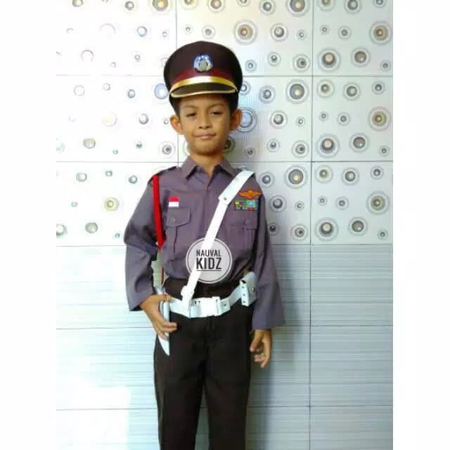 Baju Kostum Seragam Karnaval Anak Profesi Polisi usia 3 - 7tahun - 3-4 tahun