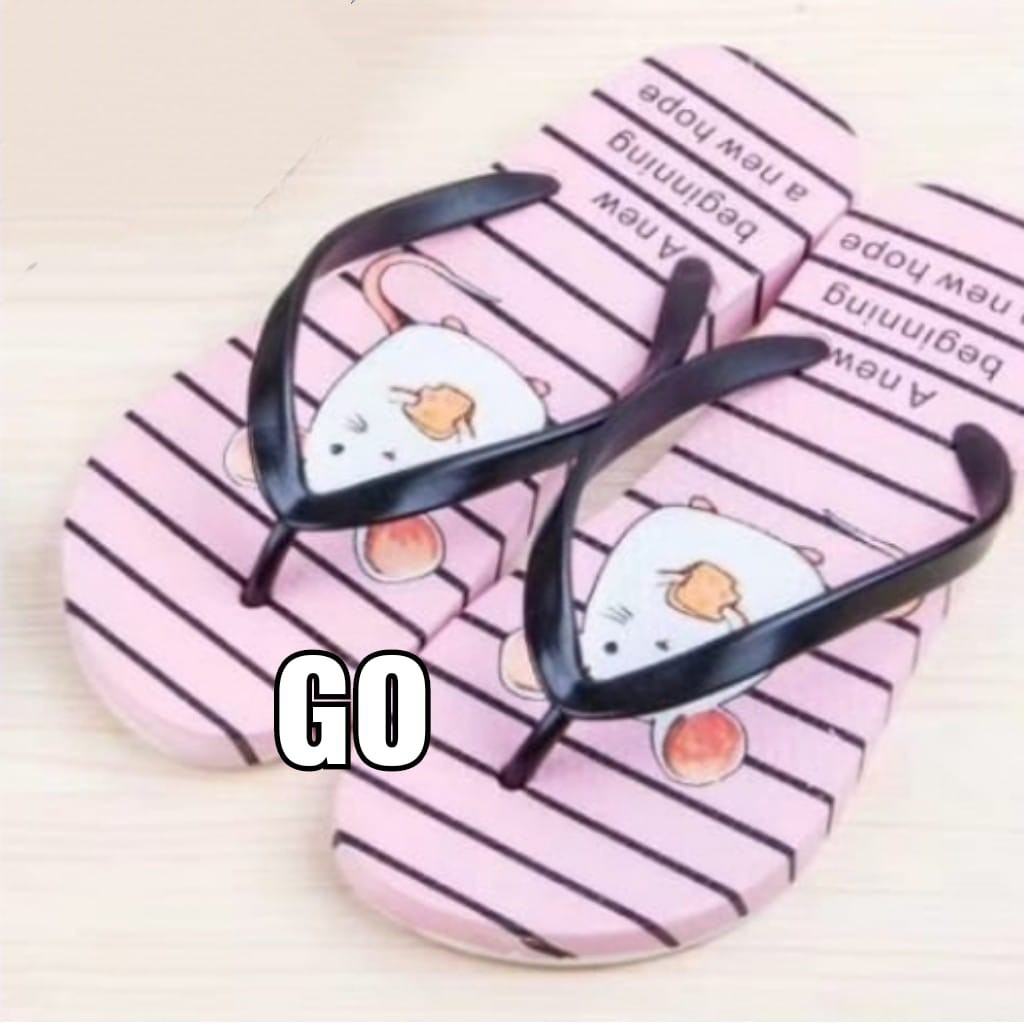 sogo Import MOUSE LIRIS Sandal Wanita Murah Japit Casual Teplek Sendal Cewek Flat Jepit