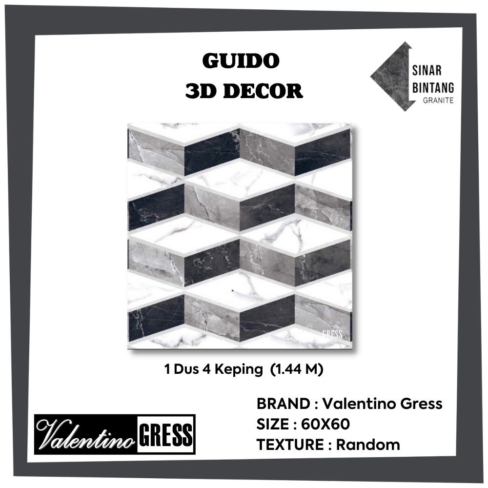 Granit 60 X 60 | Granit Lantai Guido 3D Decor VALENTINO GRESS