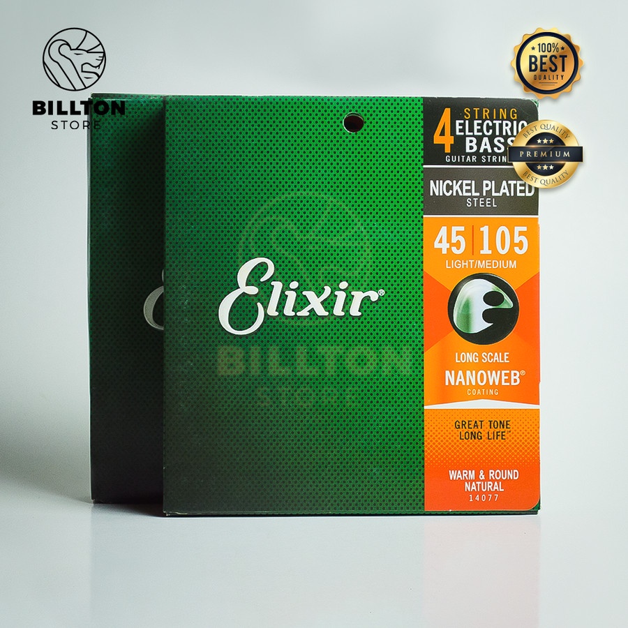 Senar Bass elektrik 14077 elixir 4 string nickel plated nanoweb 45/105