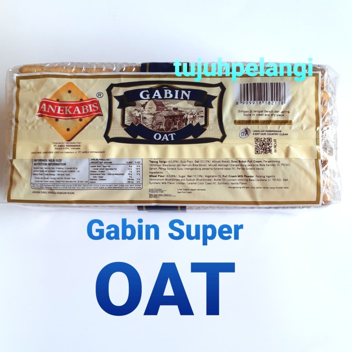 

Wafer-Biskuit- Biskuit Gabin Super Oat Superbis Premium Oat Asli -Biskuit-Wafer.