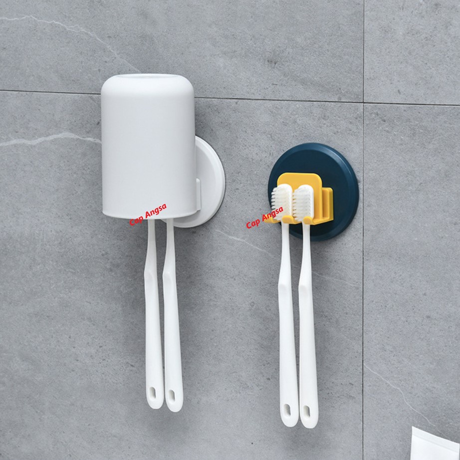 TOOTHBRUSH AND CUP HOLDER ORGANIZER WALL RACK RAK SIKAT GIGI GELAS KUMUR KAIT TEMPEL DINDING TOOTH BRUSH