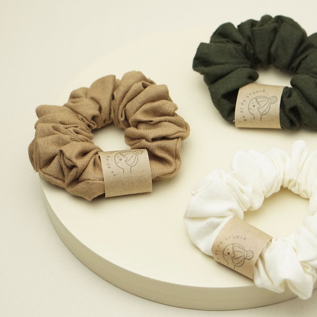 Papipu studio - scrunchies ikat rambut linen series