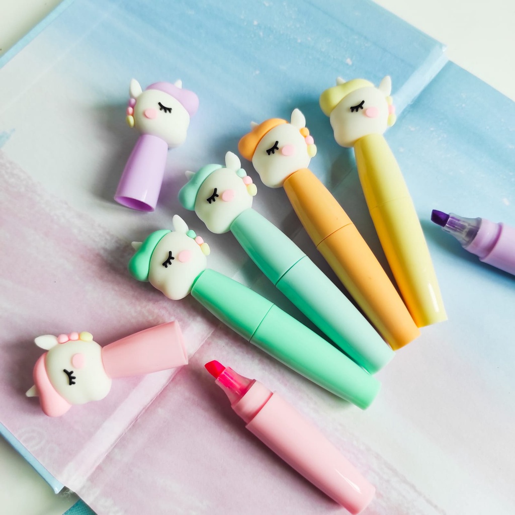 STABILO LITTLE DREAM UNICORN 1 BOX DAPAT 6 PCS ALAT TULIS UNIK MURAH HIGHLIGHTER PASTEL WARNA WARNI