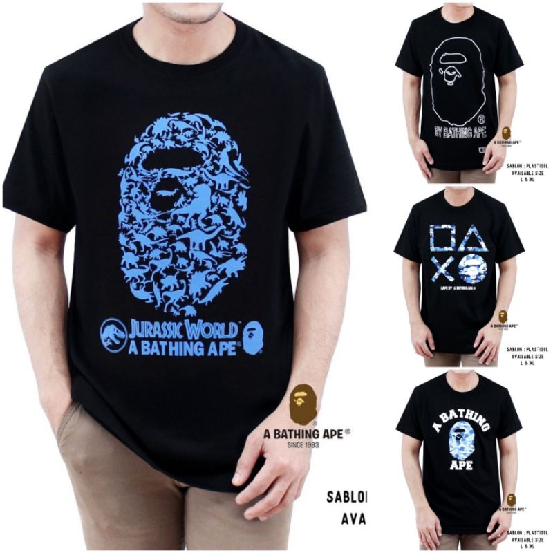 TSHIRT KAOS A BATHING APE BAPE FULL TAG PREMIUM | BAJU KAOS DISTRO PRIA | KAOS PRIA LENGAN PENDEK