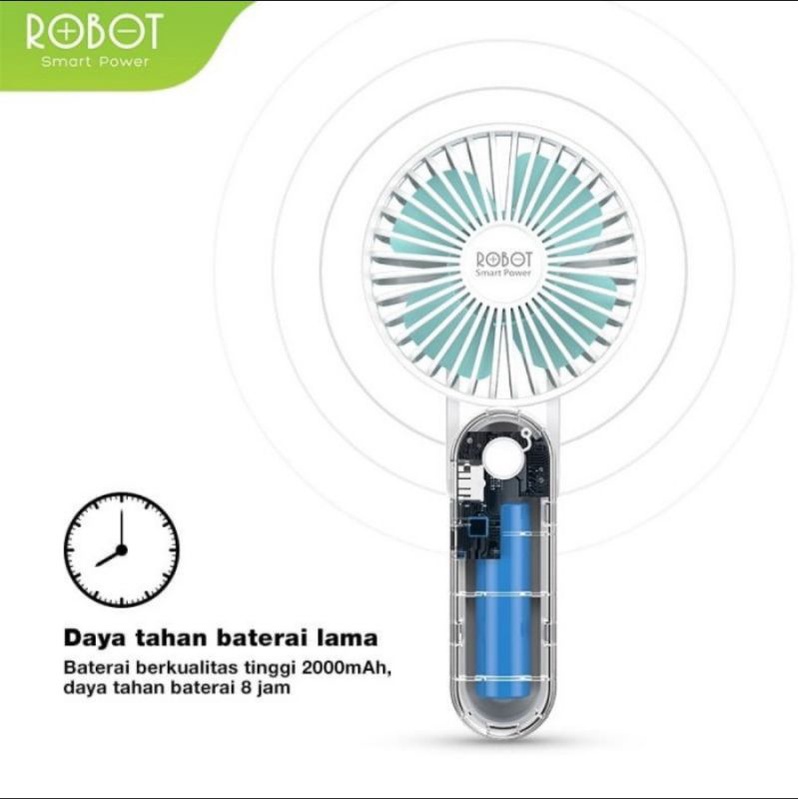 Robot RT-BF11 Mini Fan Portable Emergency - Kipas Mini Robot RT BF11