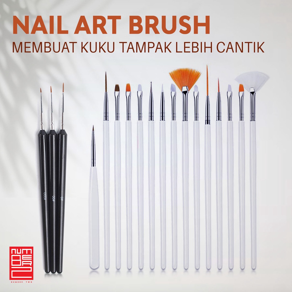 Kuas kuku kutek lukis set tools brush liner peralatan nail art