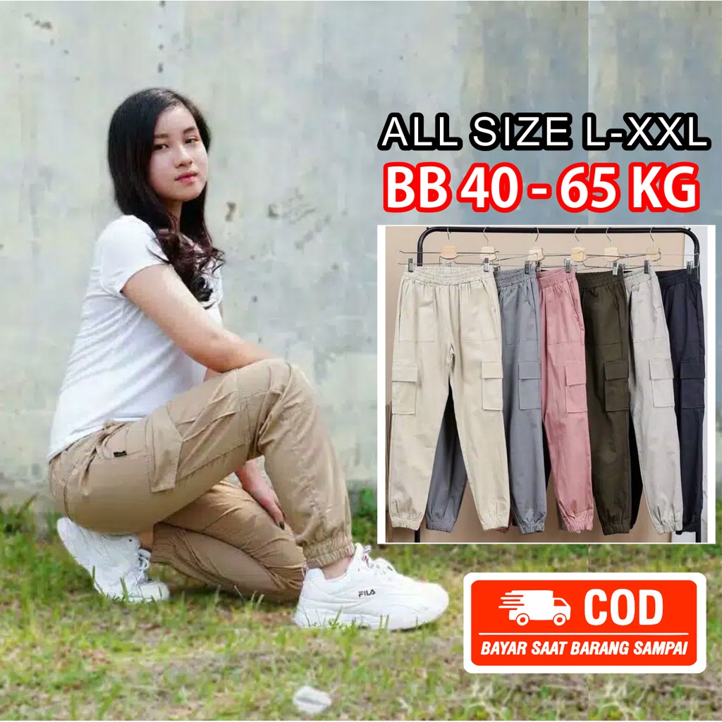 CELANA JOGER CARGO WANITA CARGO PANTS ALL SIZE 40-65 KG CELANA TERBARU