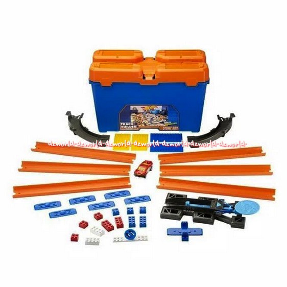 Hot Wheels Track Builder Stunt Box 35pcs Brick Included Mainan Anak