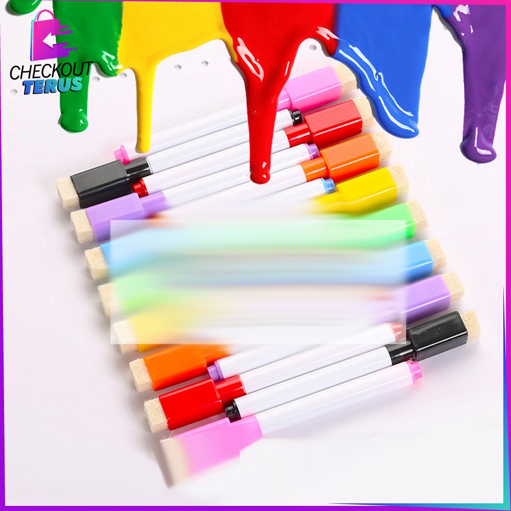 CT A27 Spidol Mini Magnet Papan Tulis White Board Dengan Penghapus Spidol Papan Tulis Sepidol Warna Warni Wipe And Clean Kecil