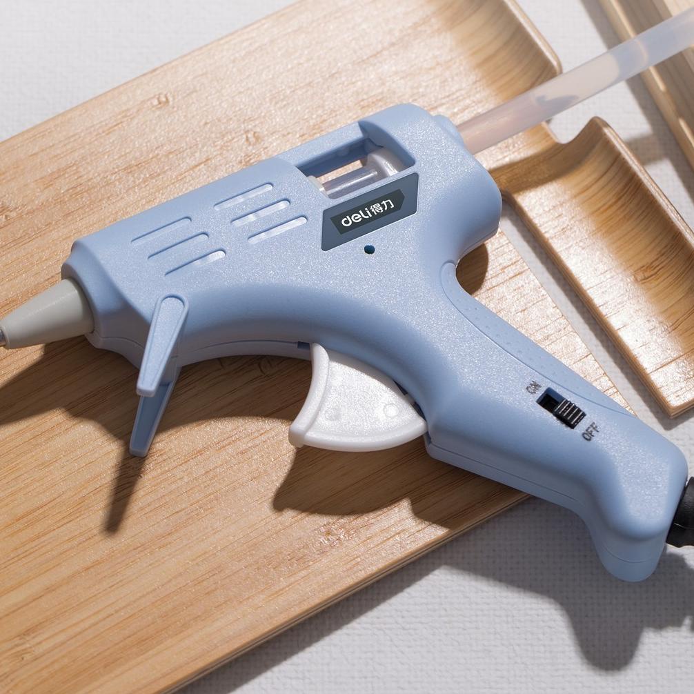 

[KODE NBK99] Deli Hot Melt Glue Gun/Lem Tembak 20W Warna Biru/Pink Gratis 10 Lem DL39002X /Alat Perkakas