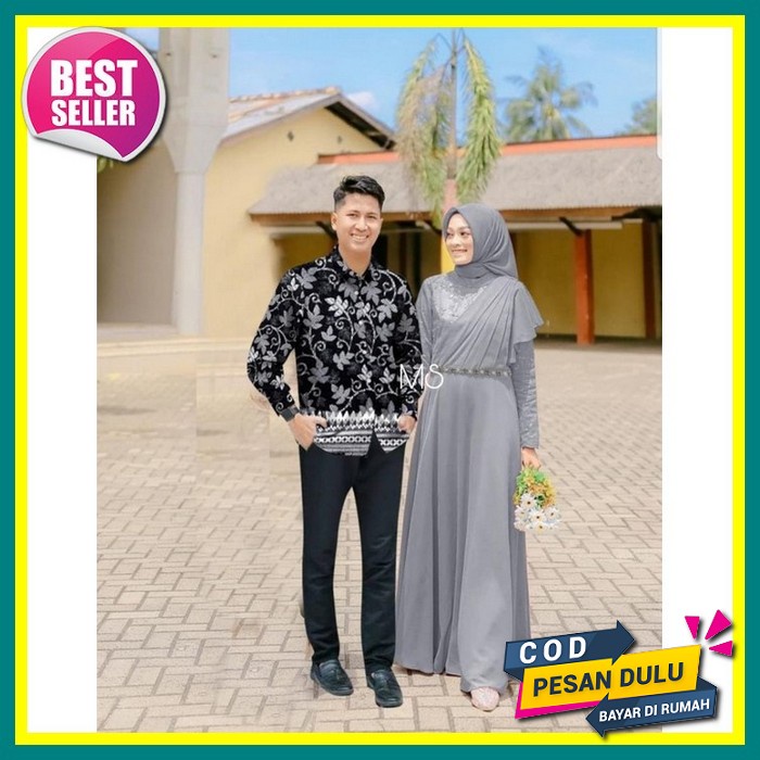 Recomended.. Gamis Couple Clarisa Pasangan Terbaru Kekinian//Gamis Couple Toyobo Premium Original Bo