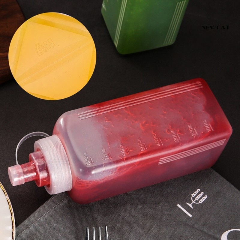 800/1000ml Kitchen Large Caliber Sauce Squeeze Bottles / Leak-Proof Seasoning Squeeze Squirt Dispenser Bottle Kitchen Accessories