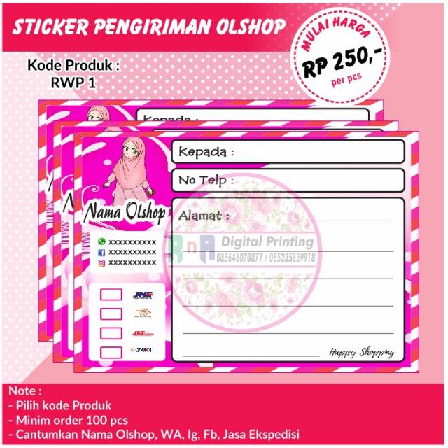 Stiker Pengiriman Murah Dan Cantik Shopee Indonesia