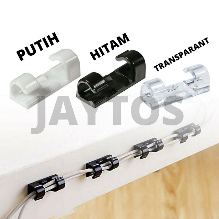 

perekat-pengikat- sale 16pcs cable clip besar organizer klip penjepit merapikan kabel - putih