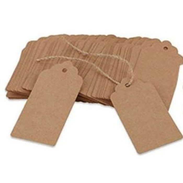 Paper Hang Tags - Irregular Square Shape Tag Kraft 5x3cm (10pcs)