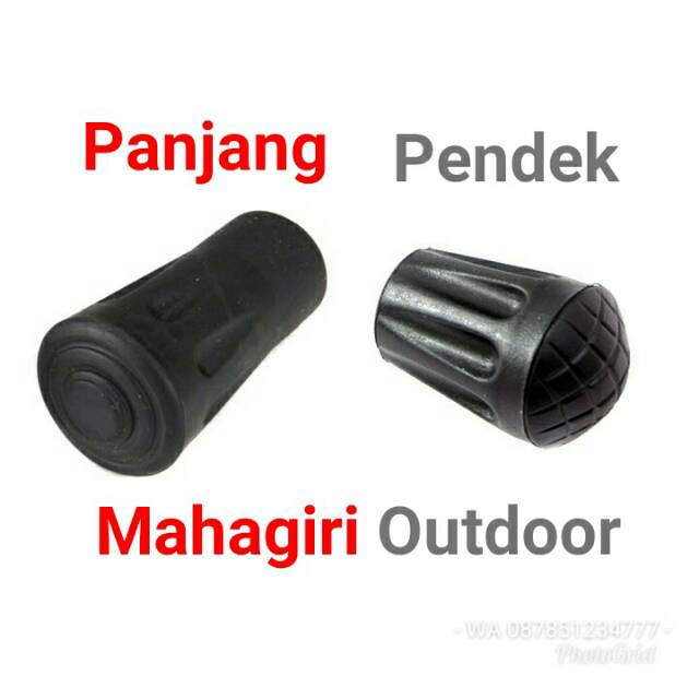 Tutup ujung trekking pole head cover rubber end tip cap hammer aksesoris alpenstock tongkat mendaki