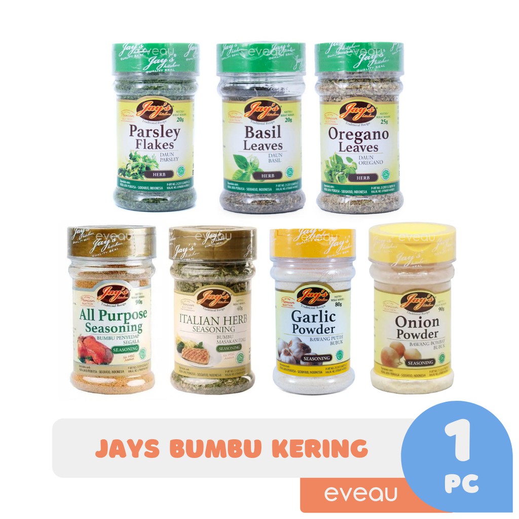 Jual Jay's Oregano/Parsley/Basil/Italian Herbs/Garlic/Onion/All Purpose