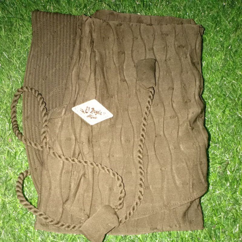 NURI (Plisket gelombang tali Rara full belakang)ORI Elroyale hijab-Army