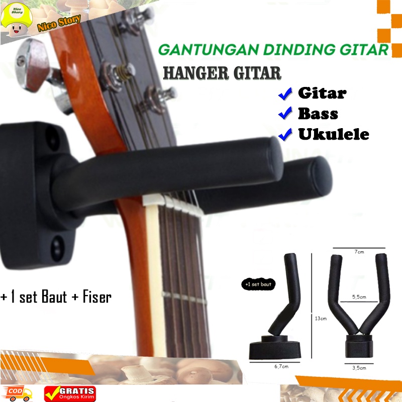 (NCS) Hanger Gitar / Bracket Hook Hanger Gantungan Dinding Gitar Stand