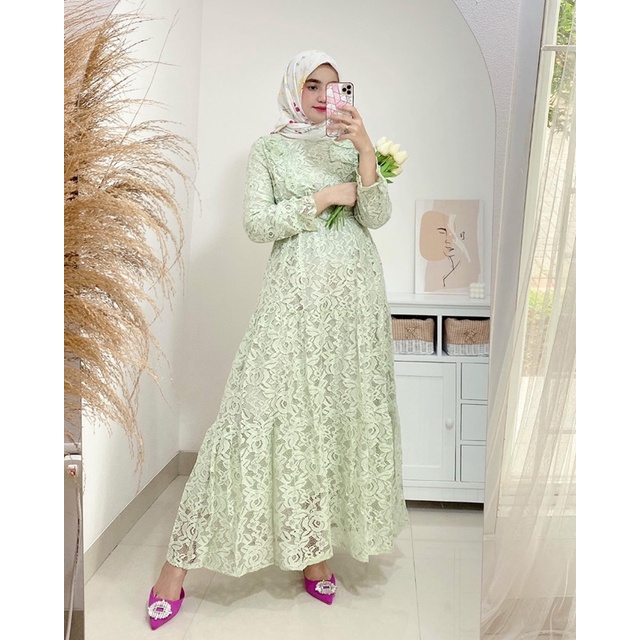 Brocade Import dress / dress brokat / dress pesta murah / burkat