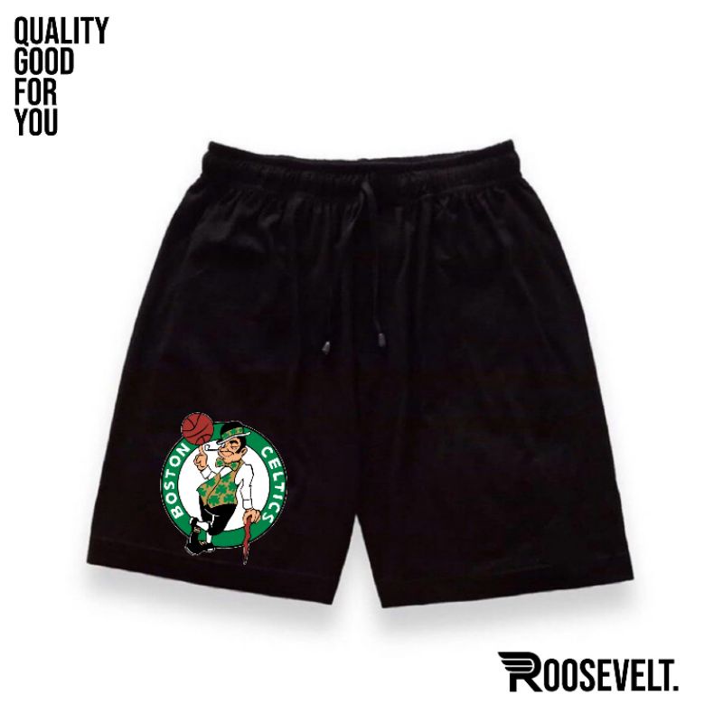 Celana Pendek Hitam Boston Celtics / Celana Basket Celtics / Boxer Boston Celtics