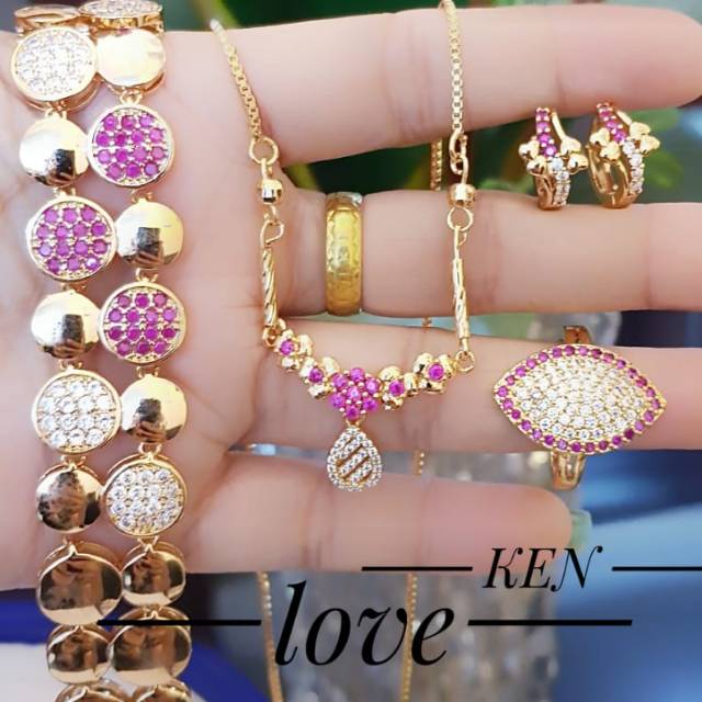 Xuping set perhiasan lapis emas 24k terlaris