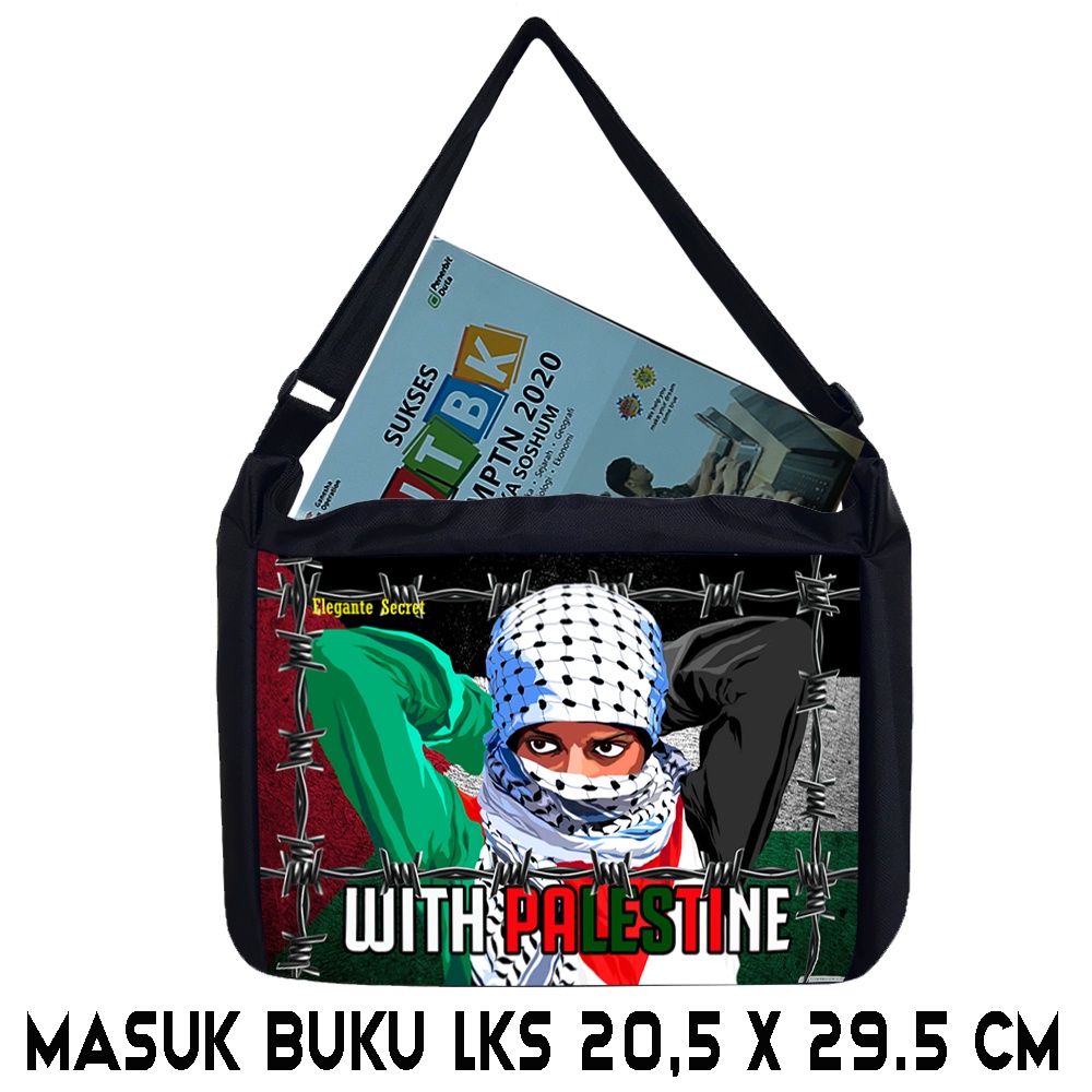 Tas Selempang Pria Distro Palestina Tas Soren Slempang Sekolah Buku Paket LKS Sublim