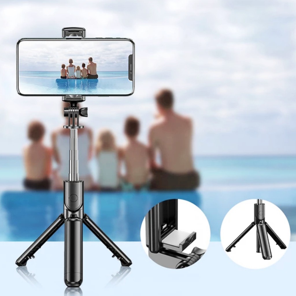 Tripod Z6  3IN1 Tongsis Bluetooth Magic + Tripod Selfie stick support ios android dudukan GoPro S03