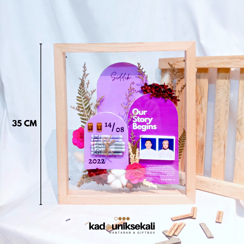 TANPA PO!!! Mahar Nikah Transparan Rustic Bunga Kering Dried Flower