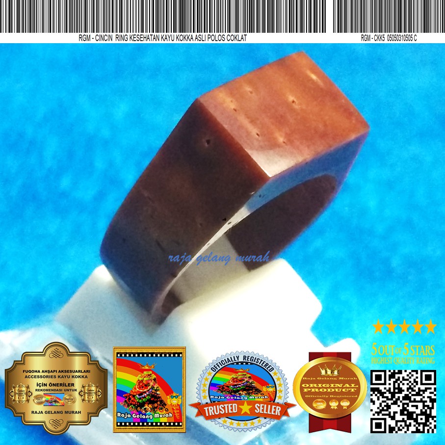 Raja Gelang  Murah cincin  kesehatan Kayu Kokka asli Polos  Coklat
