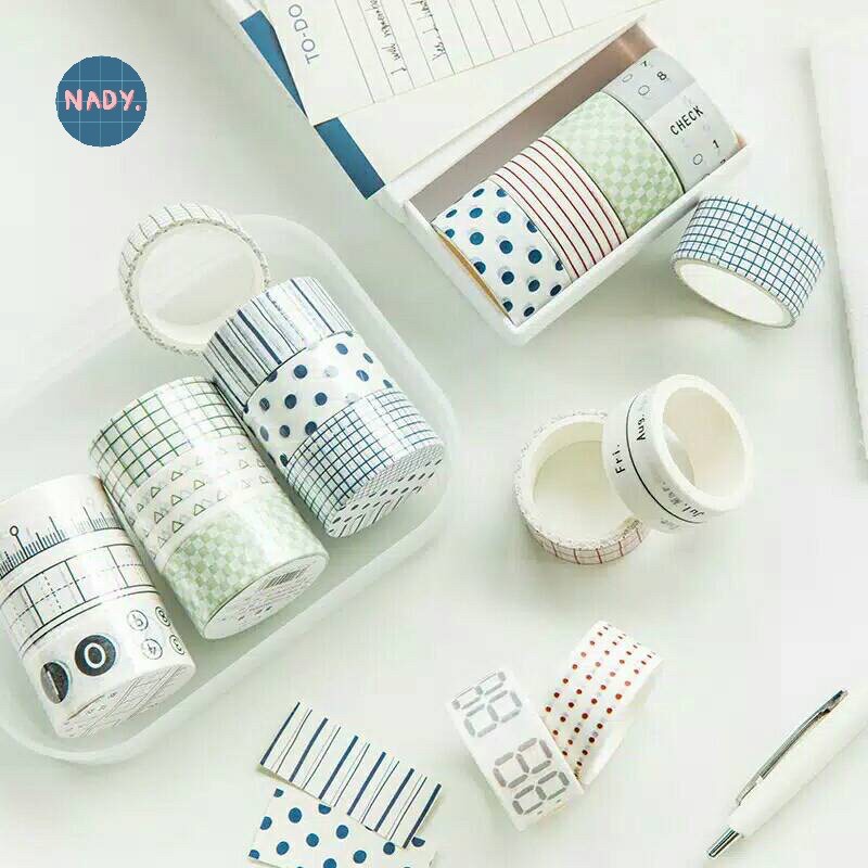 

NADY STUDIO WASHI TAPES SET MURAH / SELOTIP KERTAS JOURNALING STATIONARY AESTHETIC IMPOR READY STOCK