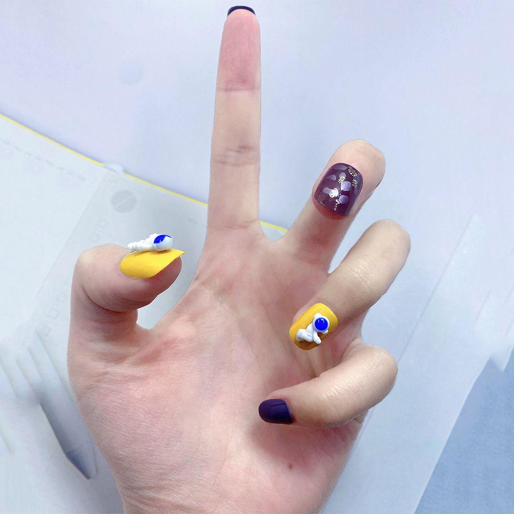 Agustinina Astronot Nail Art Perhiasan Kreatif Spaceman Kartun DIY Ornamen