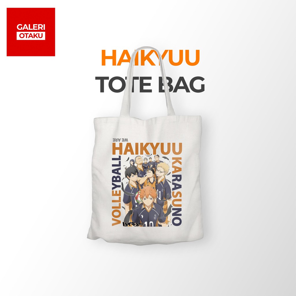 Galeri Otaku Totebag Kanvas Anime Haikyuu Karasuno Team - Kanvas Premium Grade A