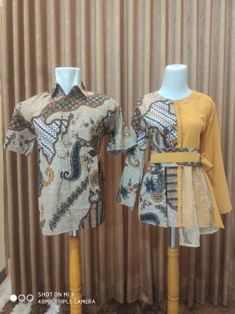 Maura Couple - Sania Ruffle Batik Couple | Batik Couple Modern | Baju Batik Couple | Couple Batik