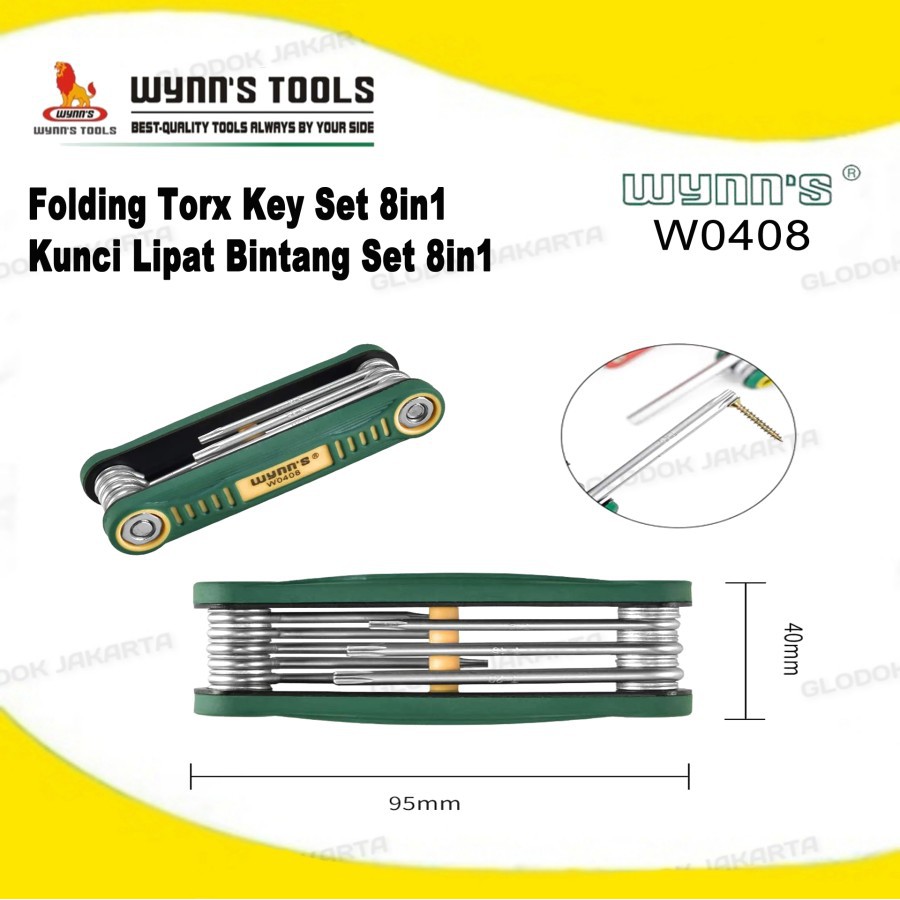 Kunci L Lipat Type Bintang / Torx - Wynns W0408