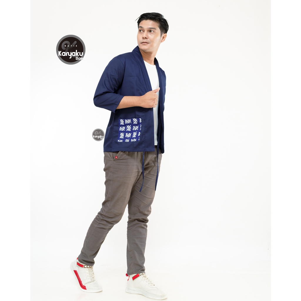 AL-FIQ Cardigan Kimono Outer Pria Terlaris Batik M L XL
