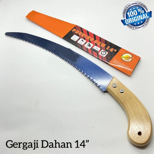 Gergaji Pohon 14 Inch Gagang Kayu / Gergaji Kopi / Gergaji Dahan / Gergaji Rambutan 14 Inch