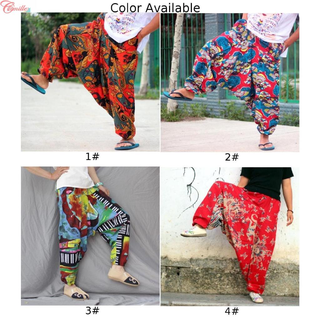  Celana  Panjang  Casual Model Baggy Lebar  Motif Print Gaya 