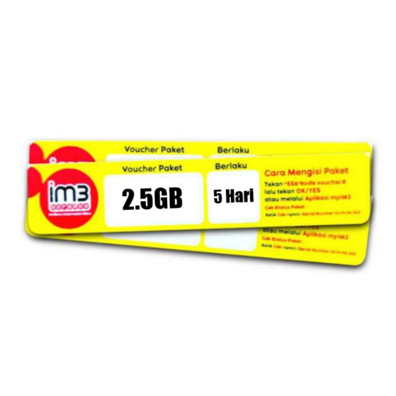 VOUCHER IM3 INDOSAT 2.5GB/ 5 HARI