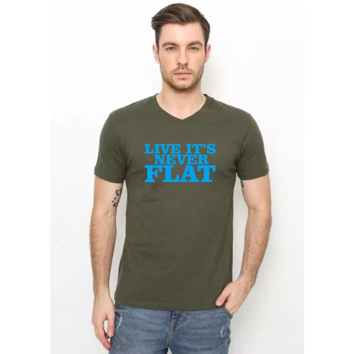 KAOS PRIA life its never flat / KAOS PRIA VNECK/ KAOS PRIA