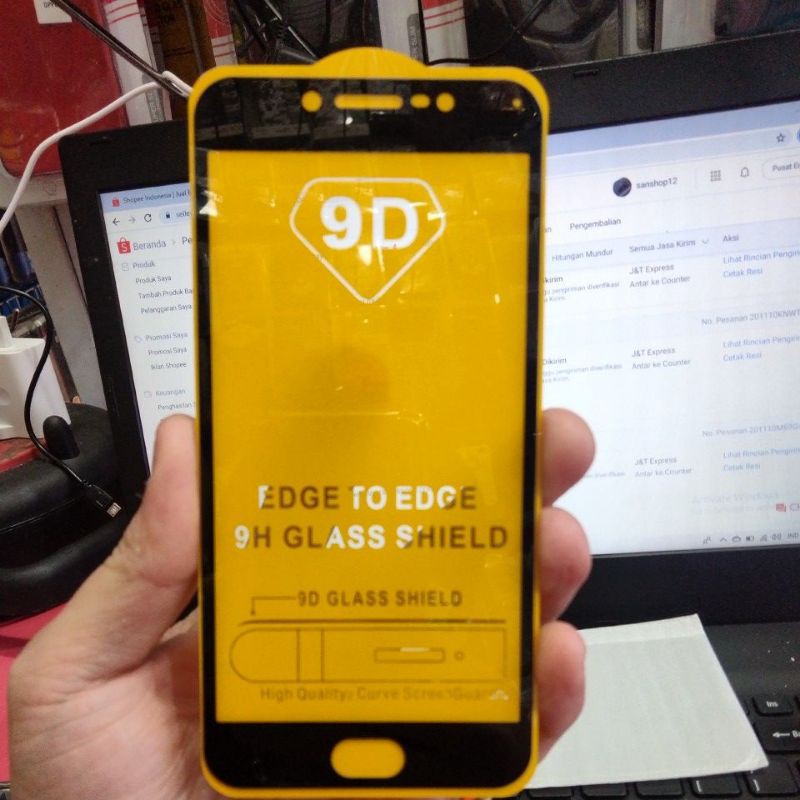 TEMPERED GLASS FULL 9D/ANTIGORES KACA FULL LEM COVER VIVO V5